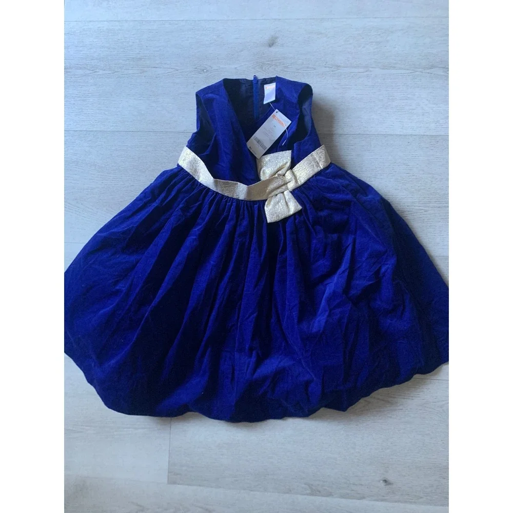 Gymboree Royal blue velvet dress girls sz 5T NWT Christmas‎ holidays formal